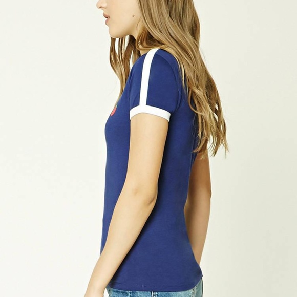 Forever 21 Strawberry Graphic Ringer Tee S NWOT - Picture 10 of 10